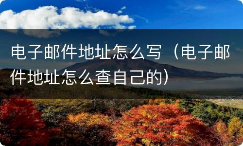 电子邮件地址怎么写（电子邮件地址怎么查自己的）