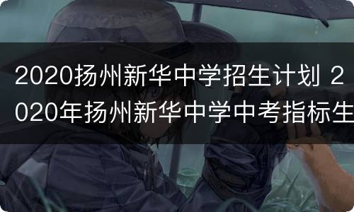 2020扬州新华中学招生计划 2020年扬州新华中学中考指标生分数线