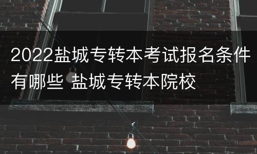 2022盐城专转本考试报名条件有哪些 盐城专转本院校