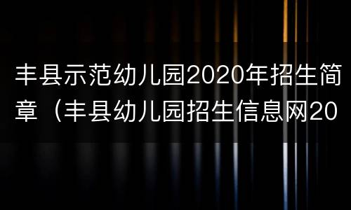 丰县示范幼儿园2020年招生简章（丰县幼儿园招生信息网2020）