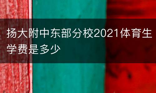 扬大附中东部分校2021体育生学费是多少