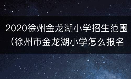 2020徐州金龙湖小学招生范围（徐州市金龙湖小学怎么报名）