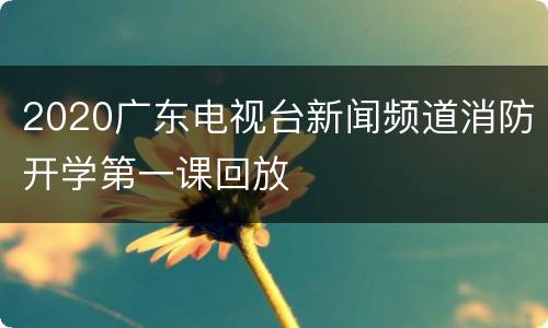 2020广东电视台新闻频道消防开学第一课回放