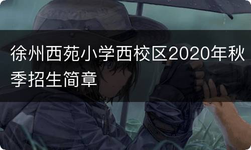 徐州西苑小学西校区2020年秋季招生简章