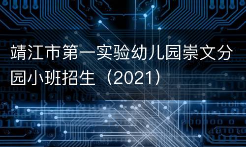 靖江市第一实验幼儿园崇文分园小班招生（2021）