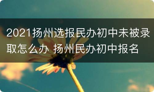 2021扬州选报民办初中未被录取怎么办 扬州民办初中报名