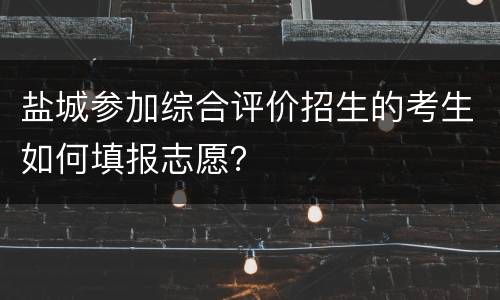 盐城参加综合评价招生的考生如何填报志愿？