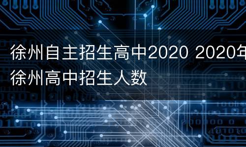 徐州自主招生高中2020 2020年徐州高中招生人数