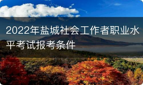 2022年盐城社会工作者职业水平考试报考条件