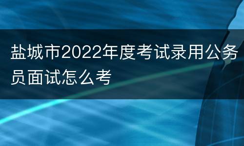 盐城市2022年度考试录用公务员面试怎么考