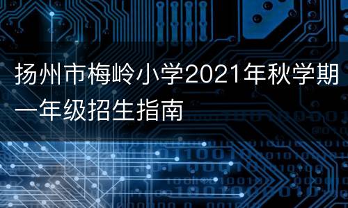 扬州市梅岭小学2021年秋学期一年级招生指南