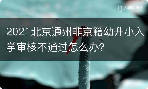 2021北京通州非京籍幼升小入学审核不通过怎么办？