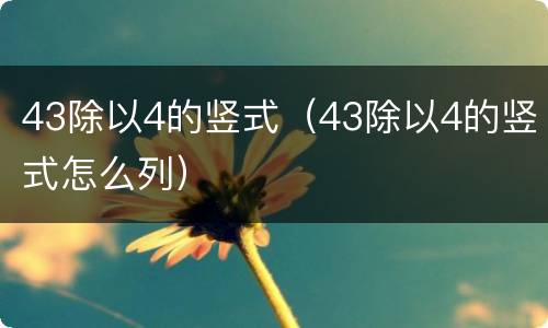 43除以4的竖式（43除以4的竖式怎么列）