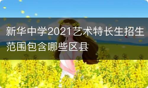 新华中学2021艺术特长生招生范围包含哪些区县