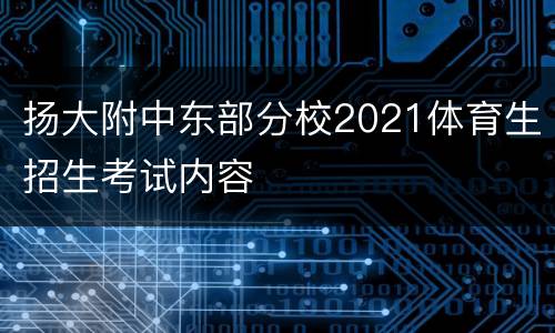 扬大附中东部分校2021体育生招生考试内容