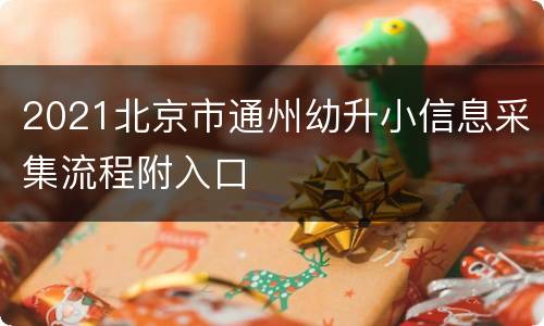 2021北京市通州幼升小信息采集流程附入口