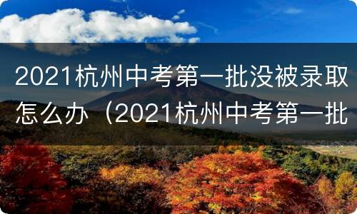 2021杭州中考第一批没被录取怎么办（2021杭州中考第一批没被录取怎么办呢）