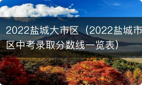 2022盐城大市区（2022盐城市区中考录取分数线一览表）