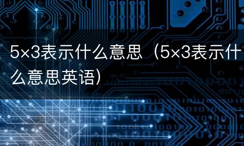 5×3表示什么意思（5×3表示什么意思英语）