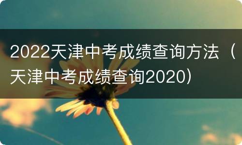 2022天津中考成绩查询方法（天津中考成绩查询2020）