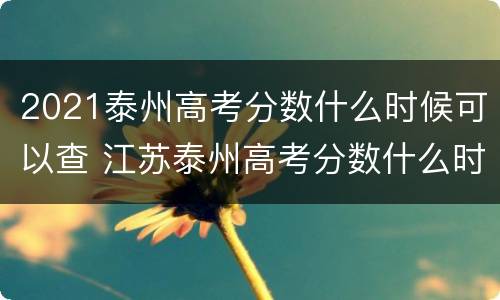 2021泰州高考分数什么时候可以查 江苏泰州高考分数什么时间能查询