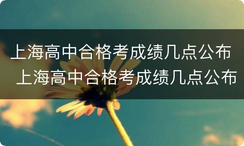 上海高中合格考成绩几点公布 上海高中合格考成绩几点公布结果