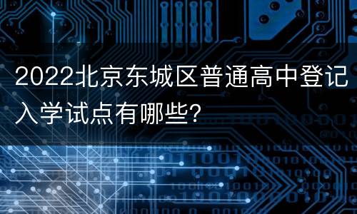 2022北京东城区普通高中登记入学试点有哪些？