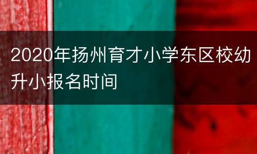 2020年扬州育才小学东区校幼升小报名时间