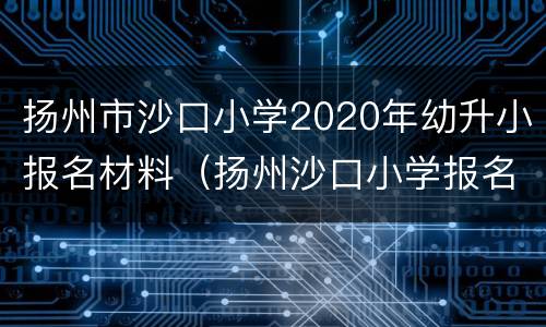 扬州市沙口小学2020年幼升小报名材料（扬州沙口小学报名要求）