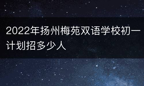 2022年扬州梅苑双语学校初一计划招多少人