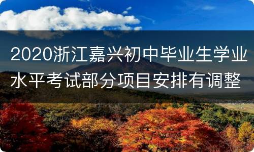 2020浙江嘉兴初中毕业生学业水平考试部分项目安排有调整