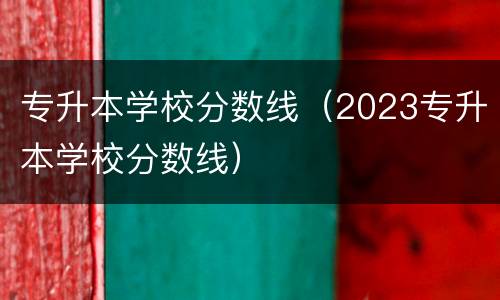 专升本学校分数线（2023专升本学校分数线）