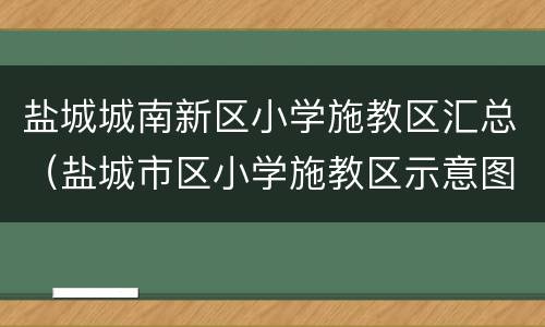 盐城城南新区小学施教区汇总（盐城市区小学施教区示意图）