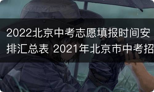 2022北京中考志愿填报时间安排汇总表 2021年北京市中考招生简章