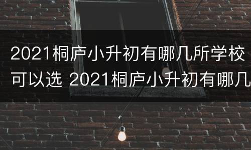 2021桐庐小升初有哪几所学校可以选 2021桐庐小升初有哪几所学校可以选择