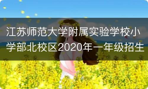 江苏师范大学附属实验学校小学部北校区2020年一年级招生公告