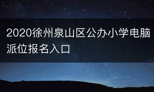 2020徐州泉山区公办小学电脑派位报名入口