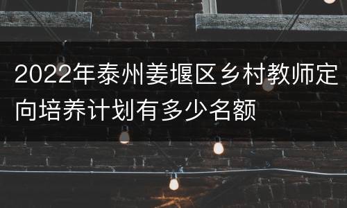 2022年泰州姜堰区乡村教师定向培养计划有多少名额