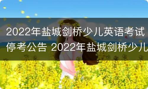 2022年盐城剑桥少儿英语考试停考公告 2022年盐城剑桥少儿英语考试停考公告时间