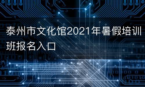 泰州市文化馆2021年暑假培训班报名入口