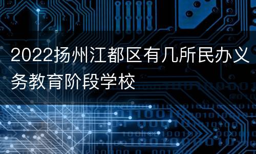 2022扬州江都区有几所民办义务教育阶段学校