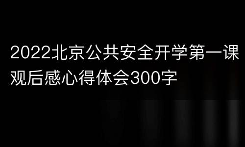 2022北京公共安全开学第一课观后感心得体会300字