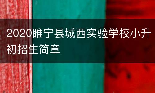 2020睢宁县城西实验学校小升初招生简章