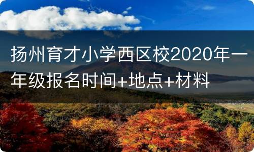 扬州育才小学西区校2020年一年级报名时间+地点+材料