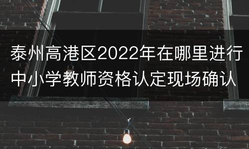 泰州高港区2022年在哪里进行中小学教师资格认定现场确认？