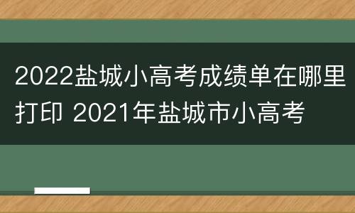 2022盐城小高考成绩单在哪里打印 2021年盐城市小高考