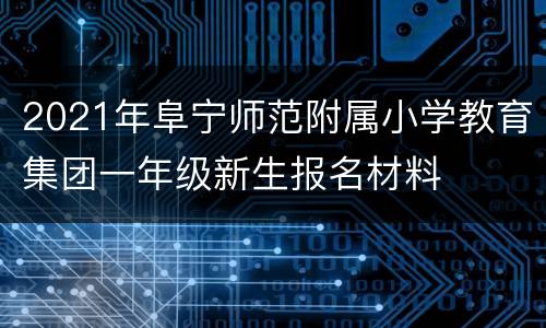 2021年阜宁师范附属小学教育集团一年级新生报名材料