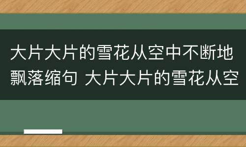 大片大片的雪花从空中不断地飘落缩句 大片大片的雪花从空中不断地飘落怎么缩句