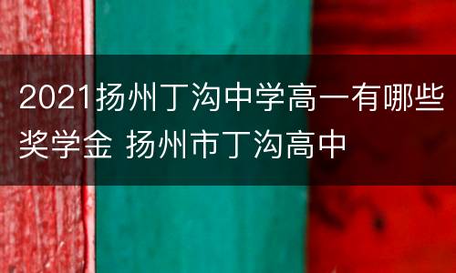 2021扬州丁沟中学高一有哪些奖学金 扬州市丁沟高中