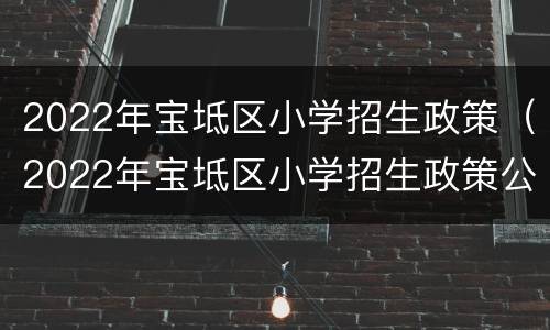 2022年宝坻区小学招生政策（2022年宝坻区小学招生政策公告）